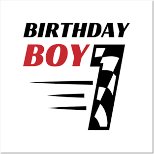 1st Birthday Boy First Racing Flag 1st Birthday Race Car Posters and Art